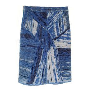 Rag & Bone Jasmin Blue Crochet Mosaic Skirt  - Size L